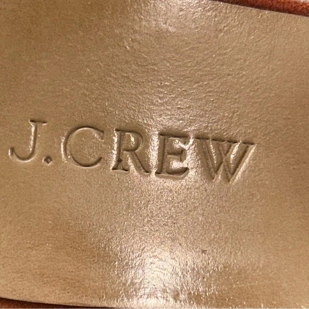 J. Crew Marcie  Rust Suede Strappy Wedge Open Toe Platform Heels Sandals Sz 9.5